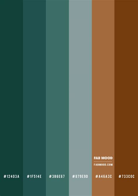 Brown and Teal Color Palette Variations